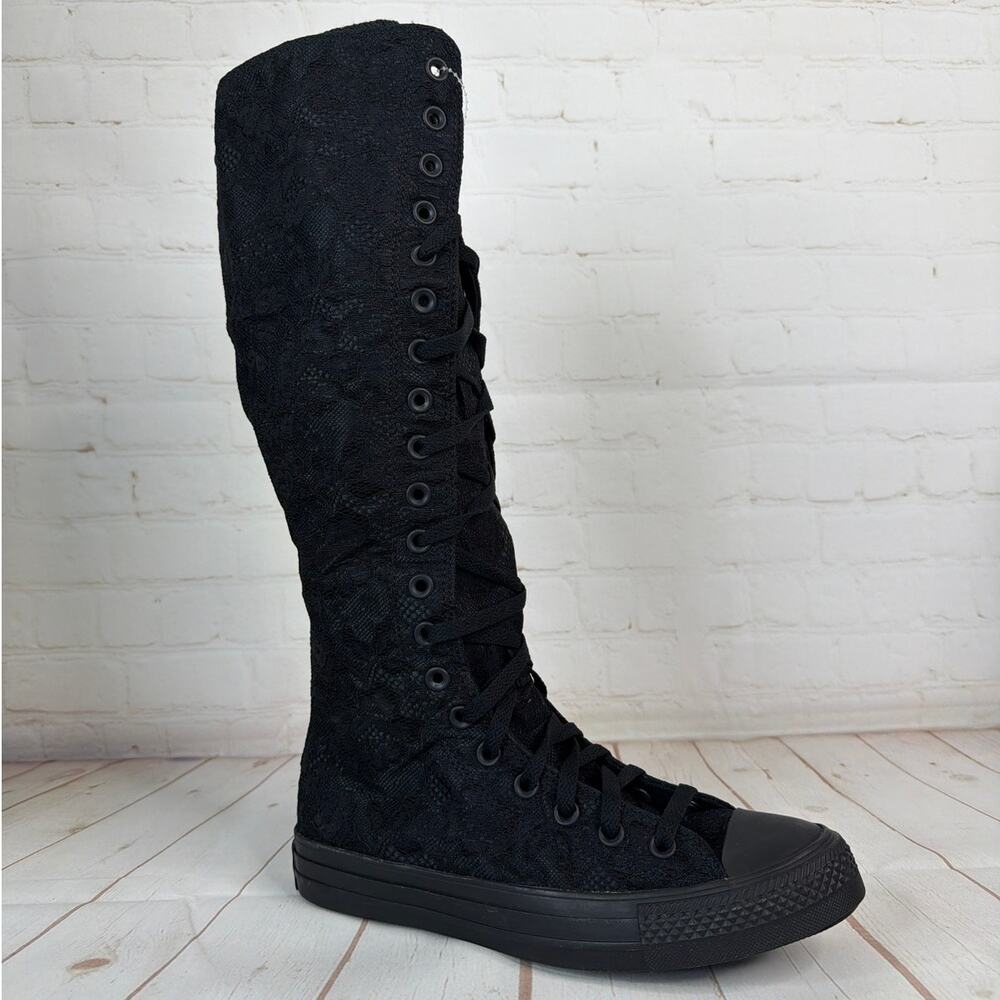 Converse Chuck Taylor All Star XX Lace Knee High Black Shoes M Sz 6.5 W Sz 8.5